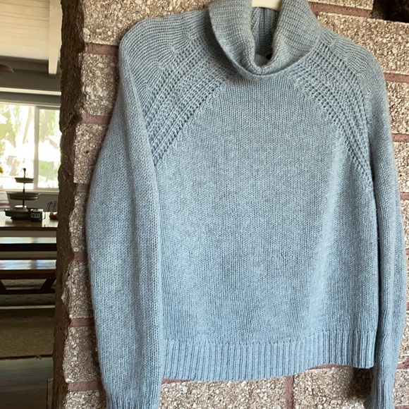 360 Cashmere Sweaters Baby Blue 36 Cashmere Turtleneck Sweater